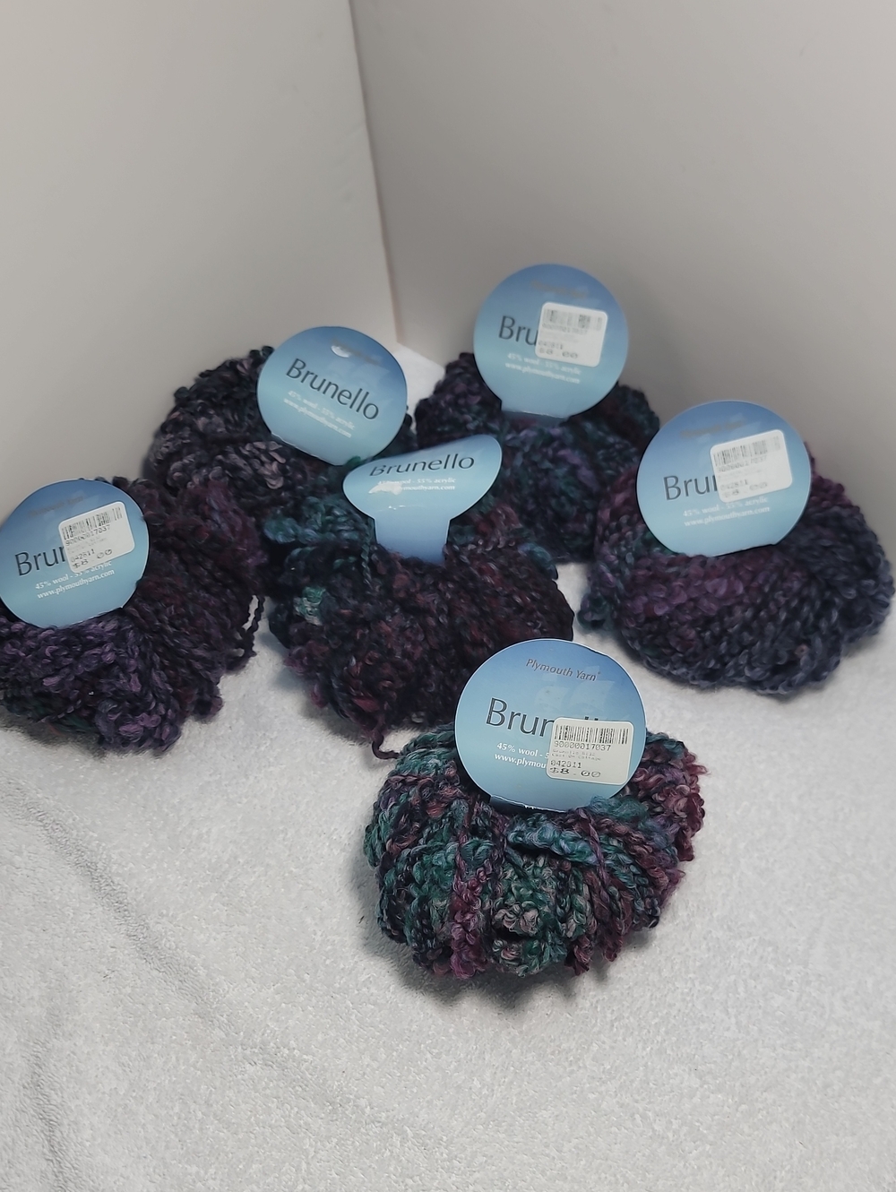Brunello Chunky Yarn Purple, Teal Gray 6 Balls NWT